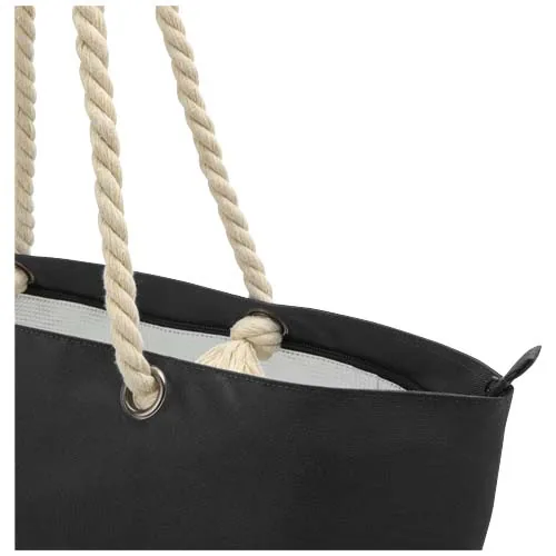 Bolsa de playa refrigeradora de material reciclado GRS con asas de cuerda 