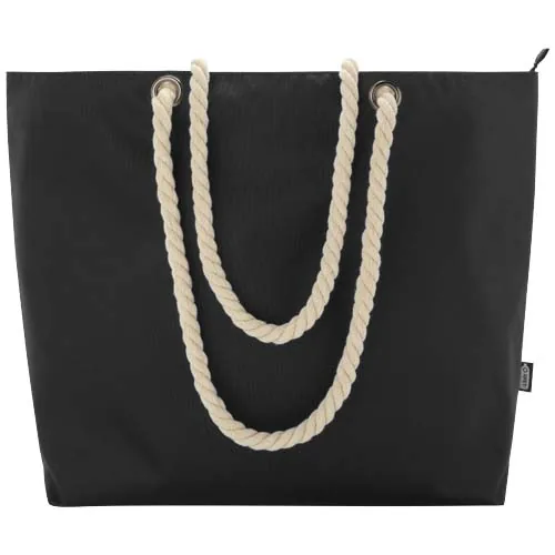 Bolsa de playa refrigeradora de material reciclado GRS con asas de cuerda 