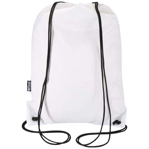 Bolsa con cordón Oriole de RPET con bolsillo frontal con cremallera, 5 l