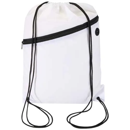 Bolsa con cordón Oriole de RPET con bolsillo frontal con cremallera, 5 l