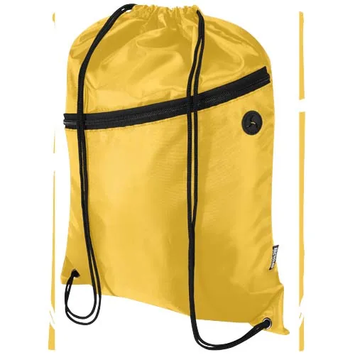 amarillo Bolsa con cordón Oriole de RPET con bolsillo frontal con cremallera, 5 l