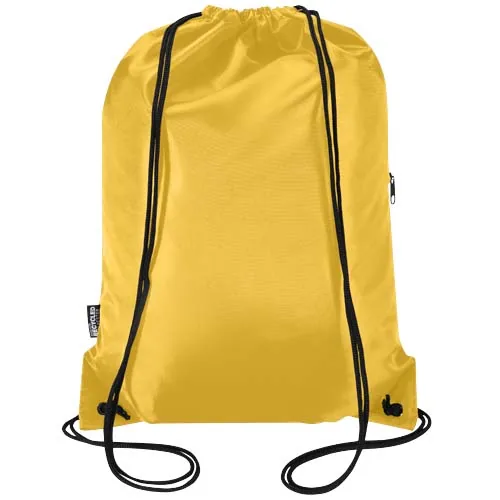 amarillo Bolsa con cordón Oriole de RPET con bolsillo frontal con cremallera, 5 l