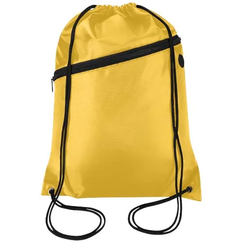 amarillo Bolsa con cordón Oriole de RPET con bolsillo frontal con cremallera, 5 l