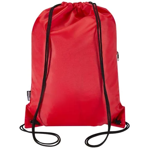 rojo Bolsa con cordón Oriole de RPET con bolsillo frontal con cremallera, 5 l
