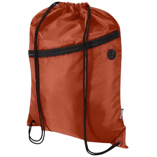 ladrillo Bolsa con cordón Oriole de RPET con bolsillo frontal con cremallera, 5 l