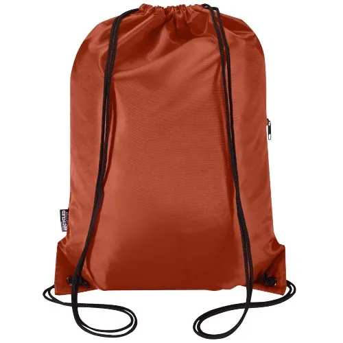 ladrillo Bolsa con cordón Oriole de RPET con bolsillo frontal con cremallera, 5 l