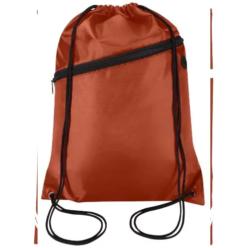 ladrillo Bolsa con cordón Oriole de RPET con bolsillo frontal con cremallera, 5 l