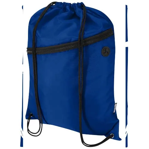 azul real Bolsa con cordón Oriole de RPET con bolsillo frontal con cremallera, 5 l