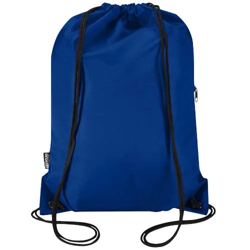 azul real Bolsa con cordón Oriole de RPET con bolsillo frontal con cremallera, 5 l