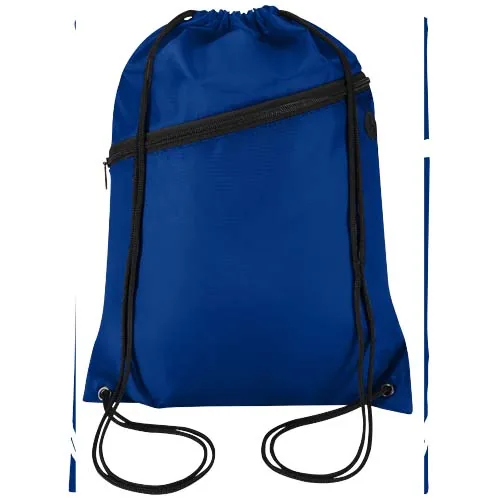 azul real Bolsa con cordón Oriole de RPET con bolsillo frontal con cremallera, 5 l