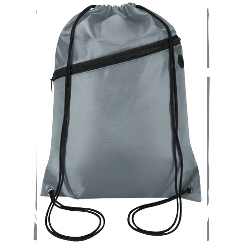 gris Bolsa con cordón Oriole de RPET con bolsillo frontal con cremallera, 5 l