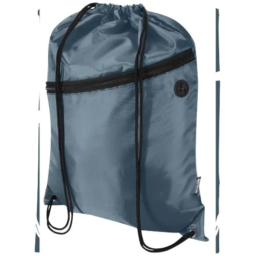 azul hale Bolsa con cordón Oriole de RPET con bolsillo frontal con cremallera, 5 l