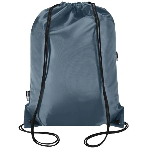 azul hale Bolsa con cordón Oriole de RPET con bolsillo frontal con cremallera, 5 l