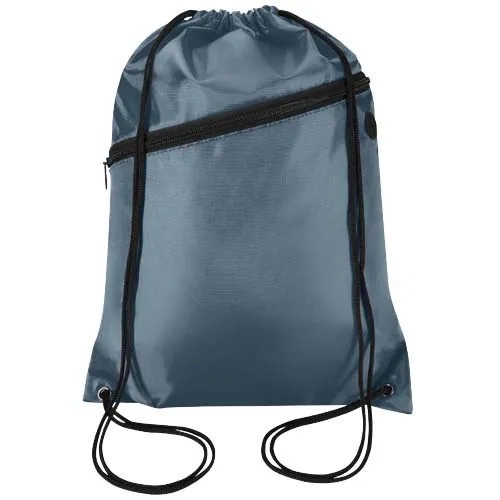 azul hale Bolsa con cordón Oriole de RPET con bolsillo frontal con cremallera, 5 l