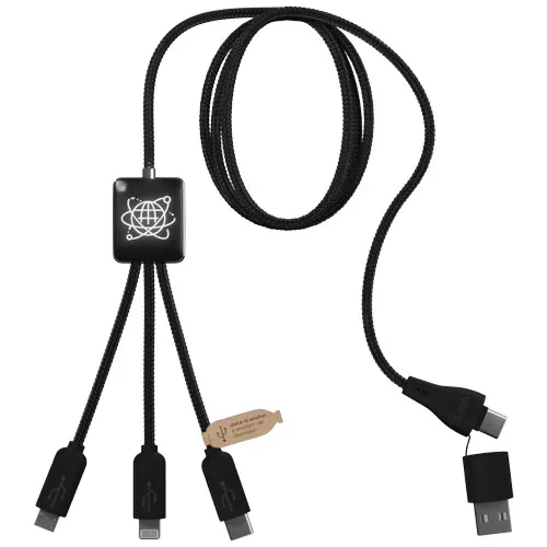 CABLE DE CARGA 5 EN 1 RPET CON TRANSFERENCIA DE DATOS SCX 
