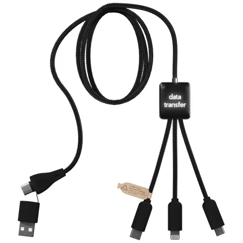 Cable de carga 5 en 1 RPET con transferencia de datos SCX 