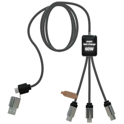 Cable de carga tipo C de 60 W con doble logotipo retroiluminado 