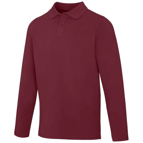 burdeos intenso Polo de manga larga para hombre de 180 g/m² Calgary