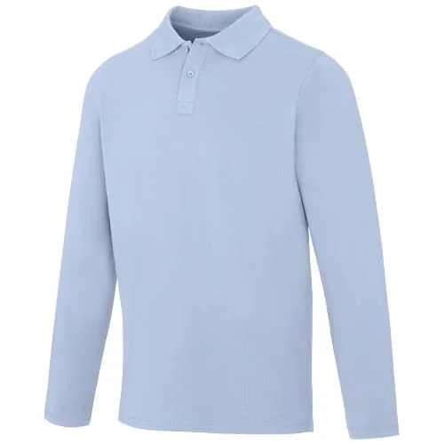 azul niebla Polo de manga larga para hombre de 180 g/m² Calgary