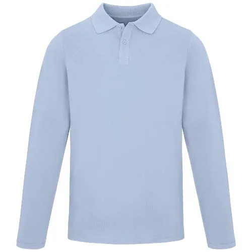 azul niebla Polo de manga larga para hombre de 180 g/m² Calgary