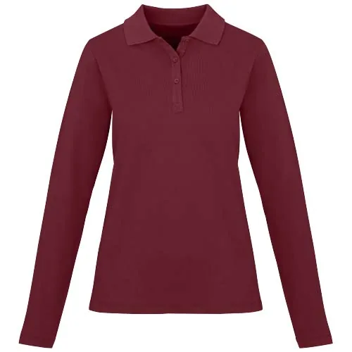 burdeos intenso Polo de manga larga para mujer de 180 g/m² Calgary