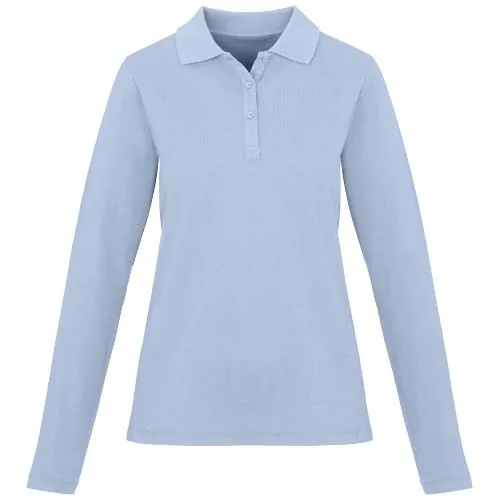 azul niebla Polo de manga larga para mujer de 180 g/m² Calgary
