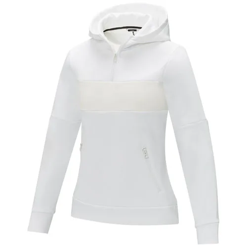 SUDADERA ANORAK CON CAPUCHA CON MEDIA CREMALLERA PARA MUJER 