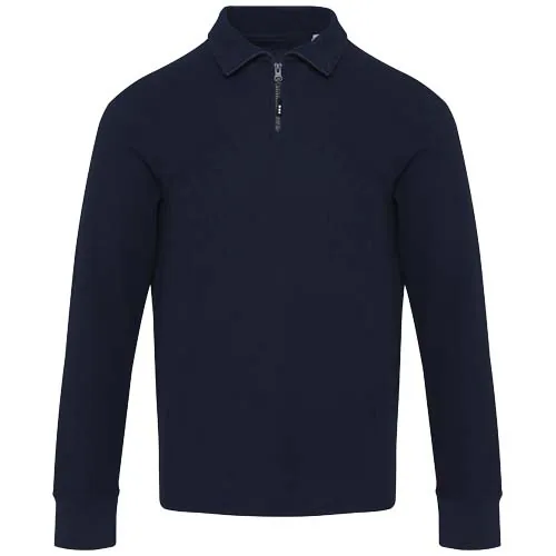 Polo unisex de manga larga y media cremallera 