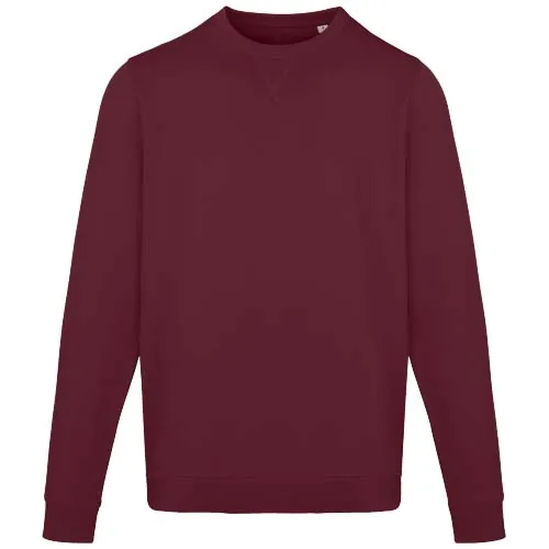 burdeos intenso Jersey de cuello redondo de material reciclado orgánico con certificado OCS unisex de 280 g/m² Jasper