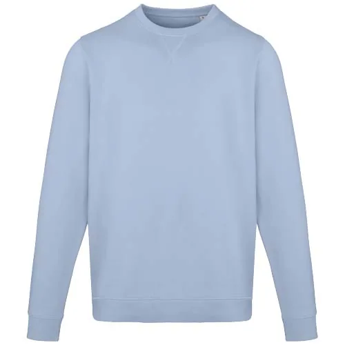 azul niebla Jersey de cuello redondo de material reciclado orgánico con certificado OCS unisex de 280 g/m² Jasper