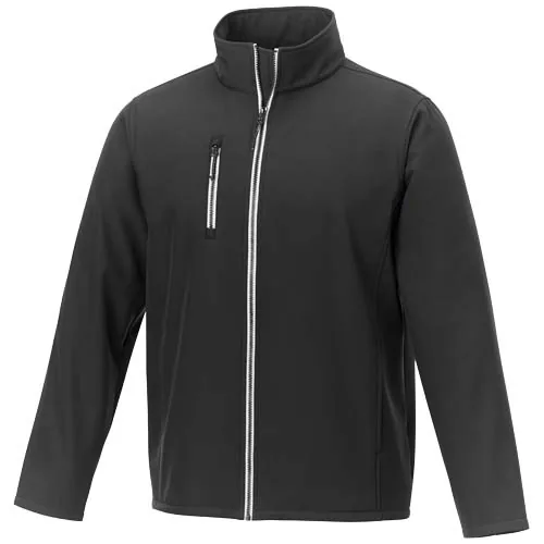 negro intenso Chaqueta softshell reciclada GRS para hombre de Orion