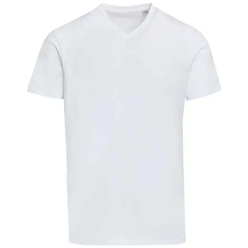 Camiseta orgánica unisex de 200 g/m² con certificado OCS de manga corta y cuello de pico 