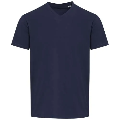 Camiseta orgánica unisex de 200 g/m² con certificado OCS de manga corta y cuello de pico 