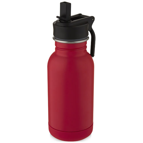 Bidón deportivo de acero inoxidable de 400 ml con pajita y enganche 