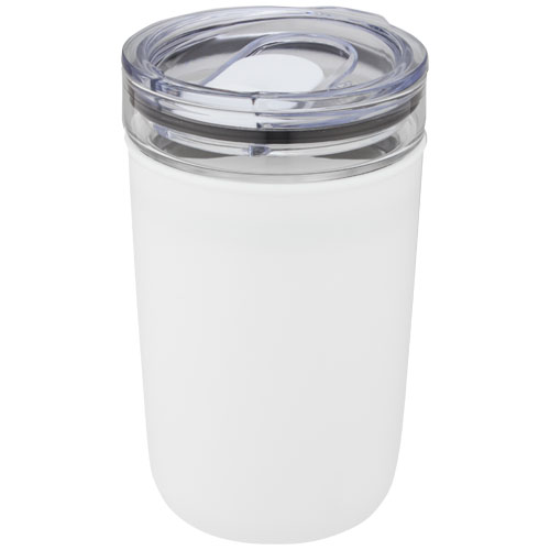 Vaso de vidrio de 420 ml con pared exterior de plástico reciclado 