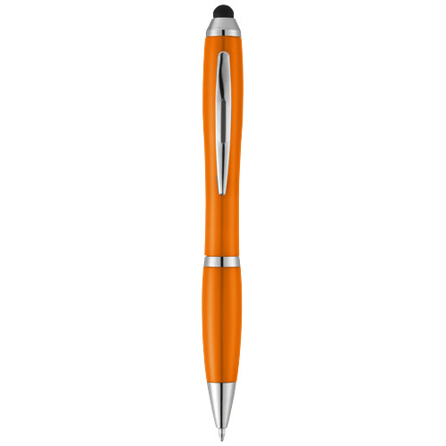 Bolígrafo con stylus con cuerpo y empuñadura del mismo color con acabados cromados “Nash” (tinta negra)