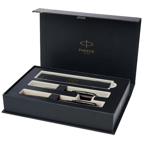 Parker set de bolígrafo y rollerball acromático con caja de regalo 