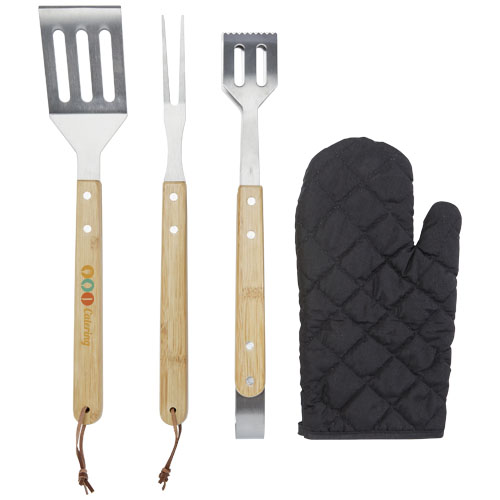negro intenso Set de barbacoa de 5 piezas
