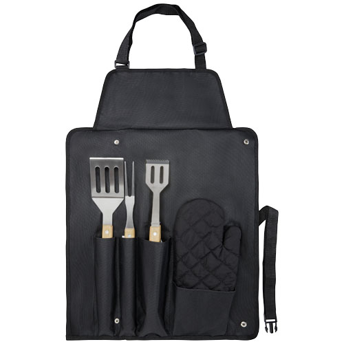 negro intenso Set de barbacoa de 5 piezas