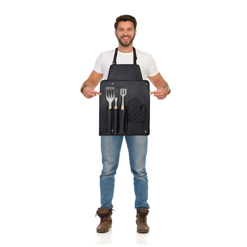 negro intenso Set de barbacoa de 5 piezas