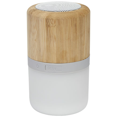 Altavoz de bambú con Bluetooth y luz 