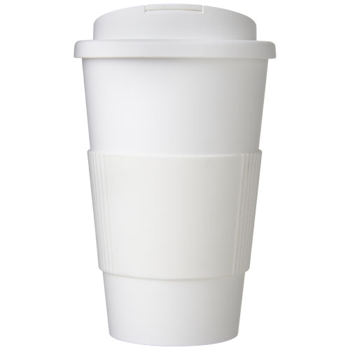 blanco Americano vaso 350 ml con agarre y tapa antigoteo