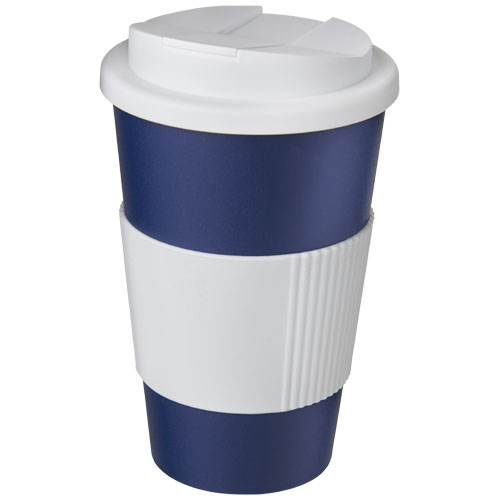 blanco Americano vaso 350 ml con agarre y tapa antigoteo