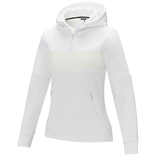 Sudadera anorak con capucha  con media cremallera para mujer 