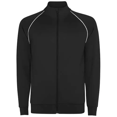 negro intenso Sudadera de hombre Valier con cremallera completa