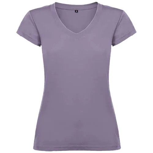 Camiseta de cuello de pico de manga corta para mujer 