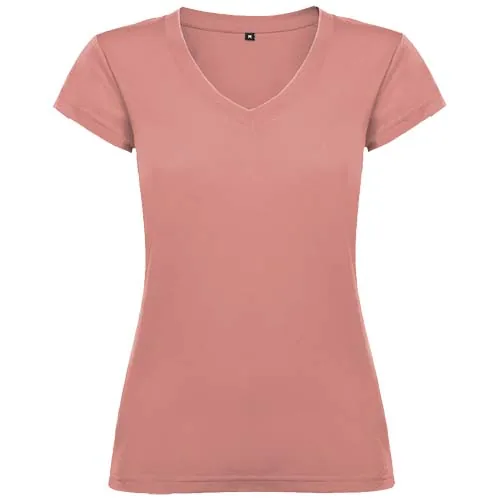 Camiseta de cuello de pico de manga corta para mujer 