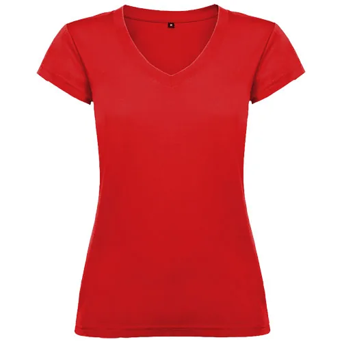 Camiseta de cuello de pico de manga corta para mujer 