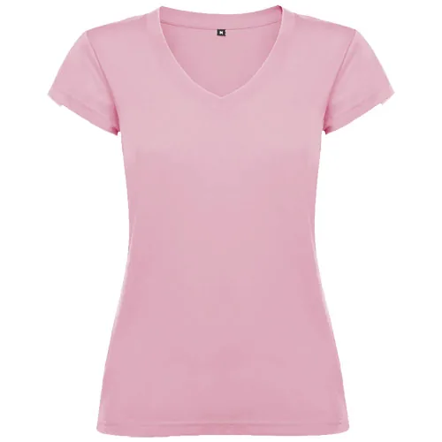 Camiseta de cuello de pico de manga corta para mujer 