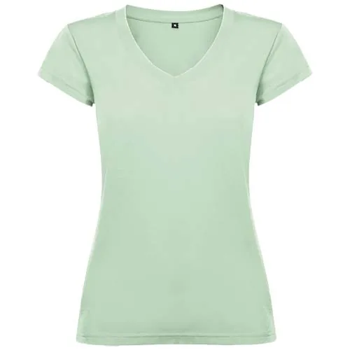 Camiseta de cuello de pico de manga corta para mujer 
